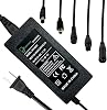 42V 2A Charger 5 Plugs for Scooter 36V Lithium Battery Electric Bicycle Scooter Battery Charger, Pack DC 5.5 2.1 with 8mm 3 Prong 12mm 3 Prong 8mm RCA 3-Pin Male XLR Connector