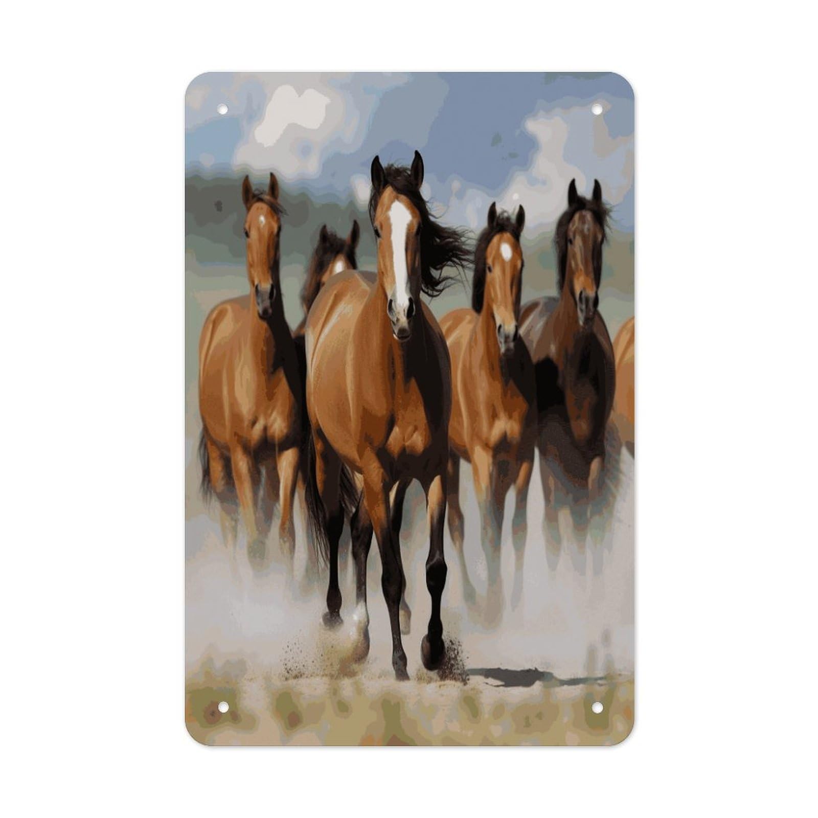 Horses Metal Tin Sign Wall Decor Hanging Plaque
