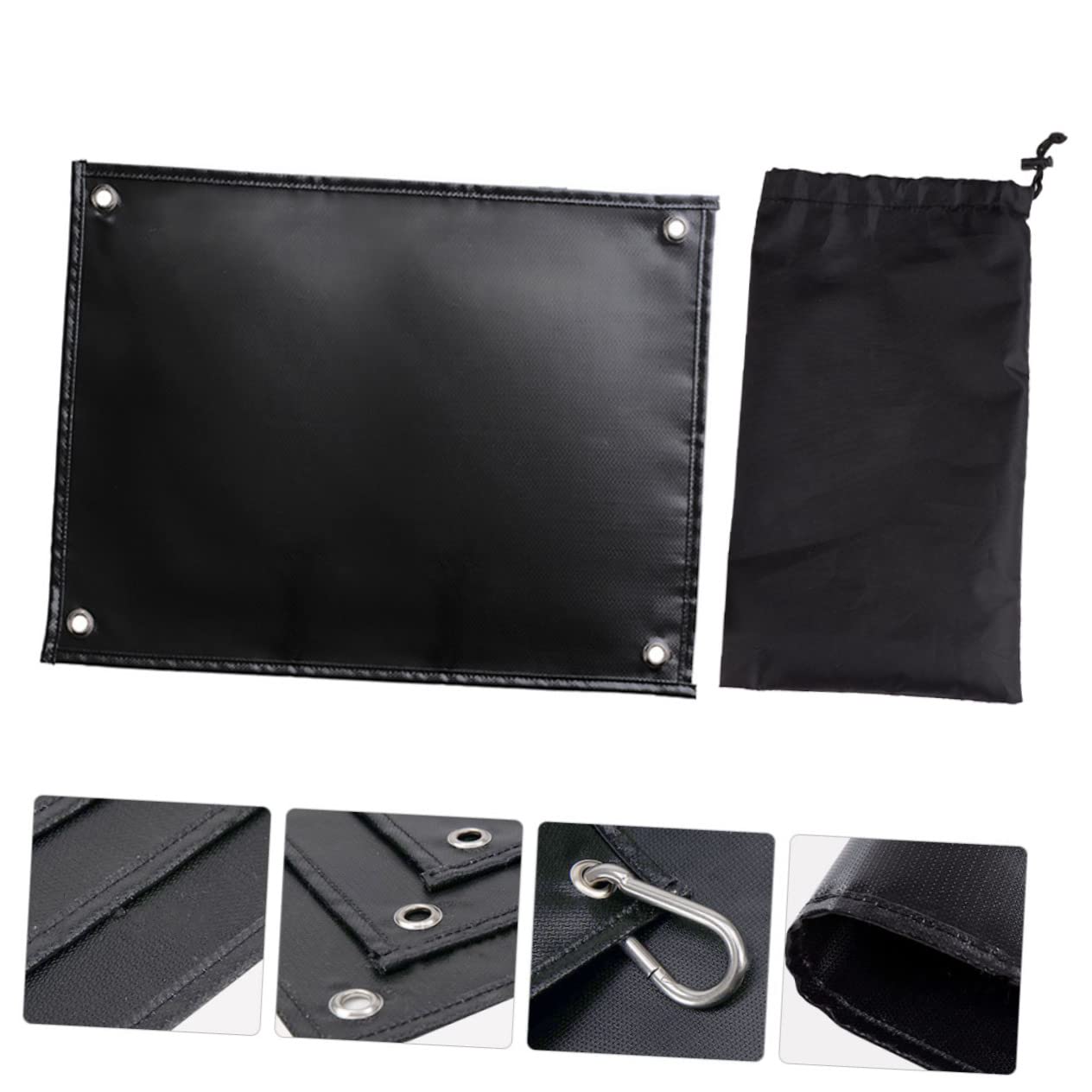 Hemoton Outdoor Grill Blanket Fireproof Fiberglass Insulation Mat for Campsites and Picnics Portable Fire Resistance Cushion with Storage Bag Strong for