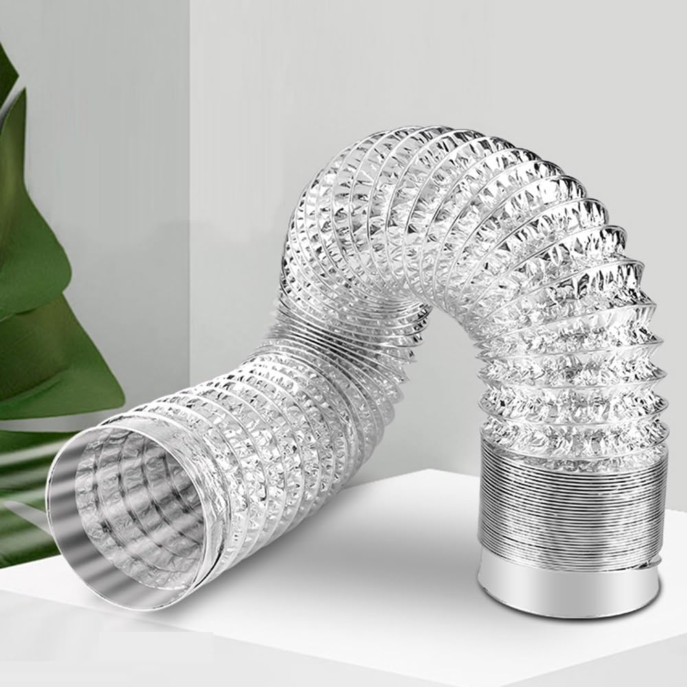 Elastyczny wąż odpowietrzający suszarki z folii aluminiowej – 4 m, odporny na ciepło, izolowany kanał do okapu kuchennego, dmuchawy HVAC, przepływ powietrza i trwałość