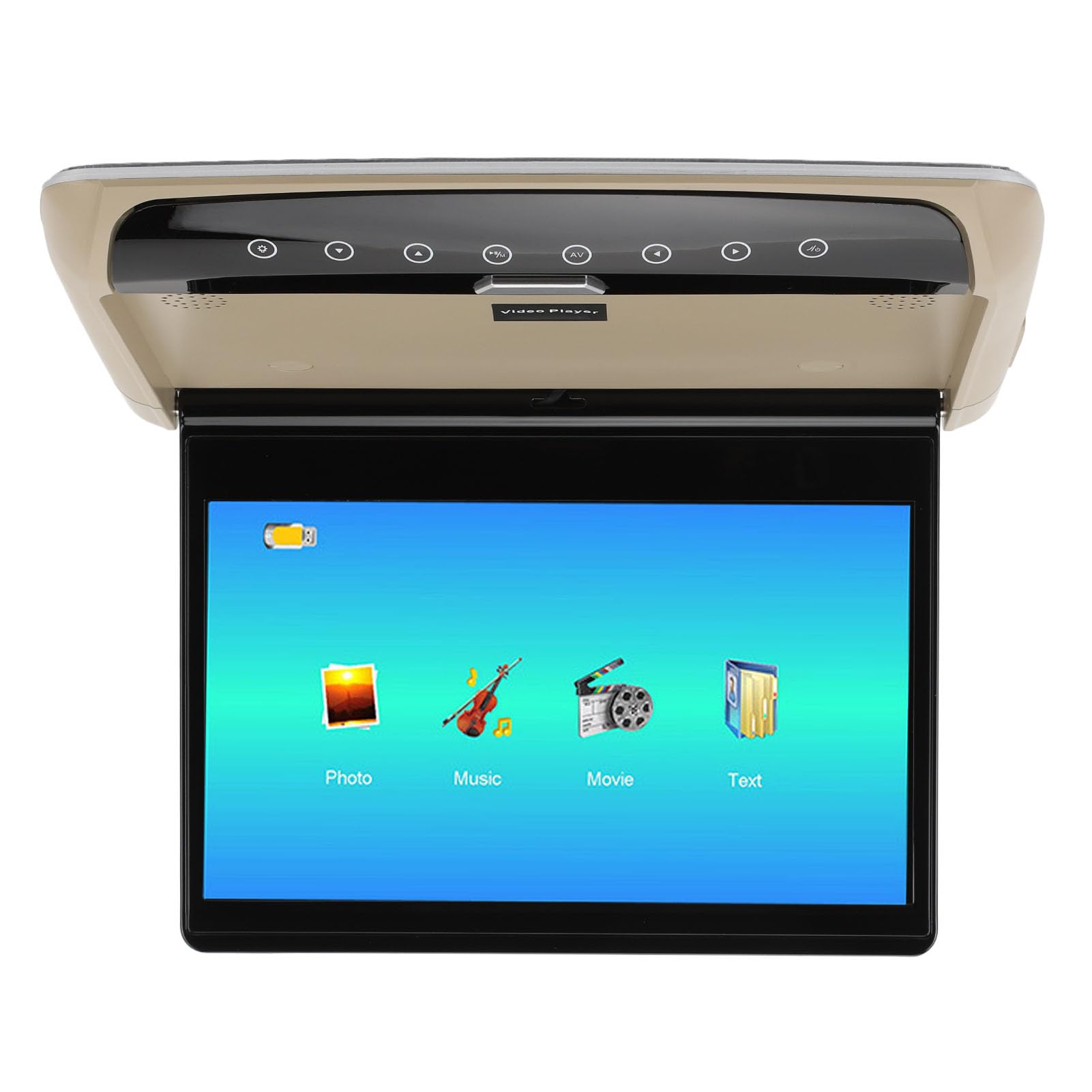 Schermo FHD 11,6 Pollici con Risoluzione 1920x1080 Monitor Tetto per Auto Flip Down Multimedia Display Video Soffitto per Auto con Porta USB SD HDMI (senza unità DVD)