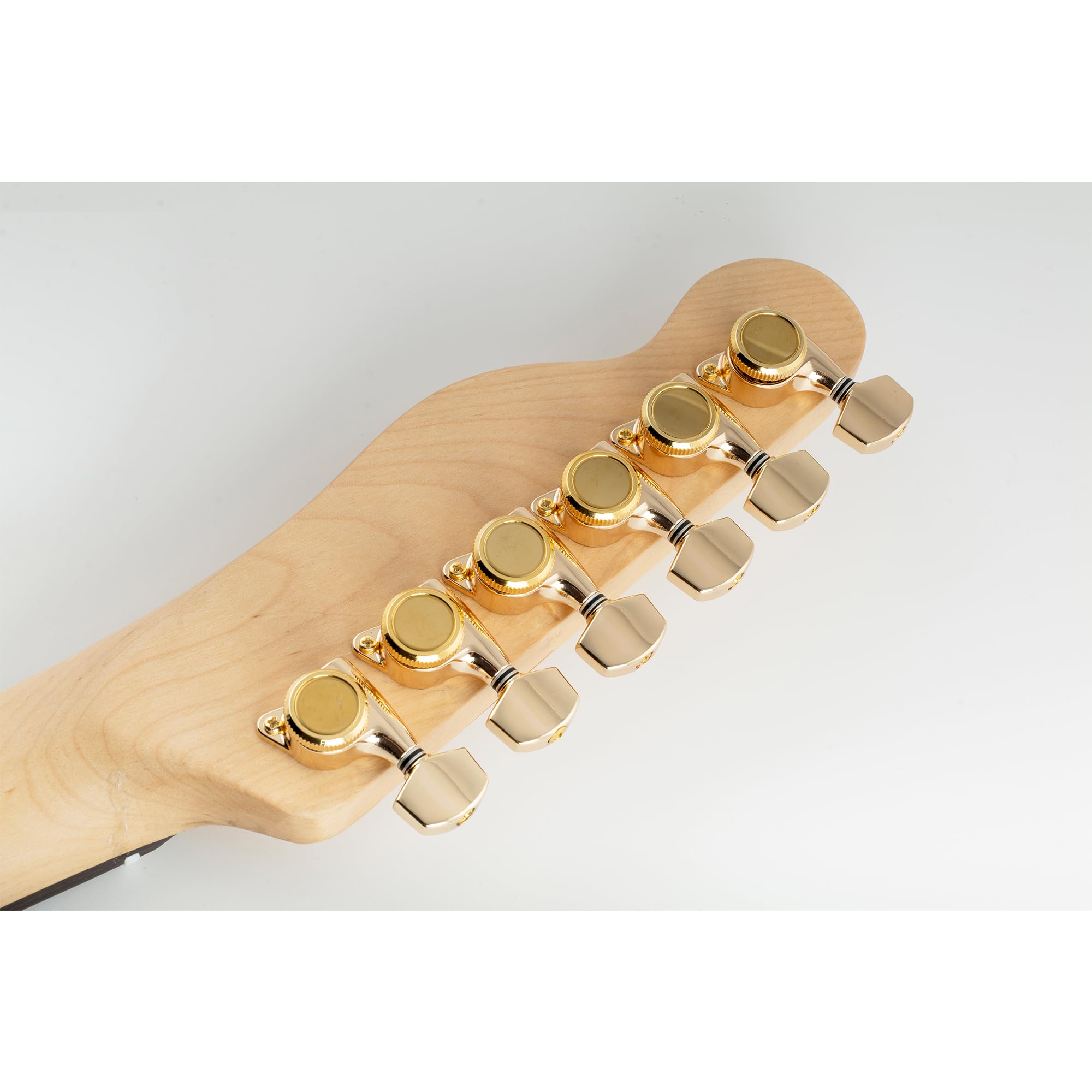 Musiclily Pro 6 w linii Tunery Blokujące Gitarowe Klucze Blokowane Locking Tuners Kołki Strojenia do Gitary Elektrycznej Strat Tele, Złoty Pokrętła Sześciokątna