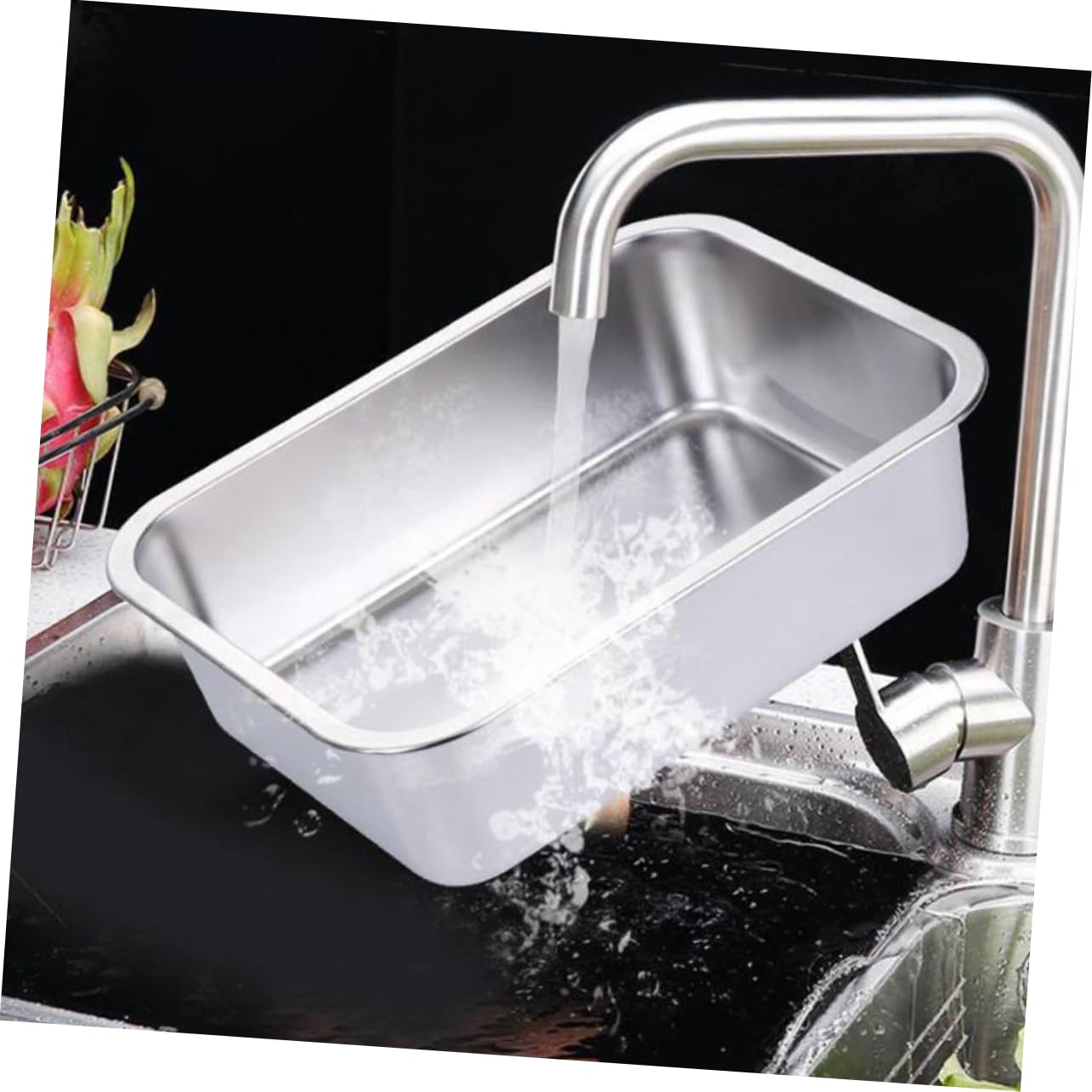 COLLBATH 2pcs Rice Steamer Bread Pans Trays Loaf Pan Stainless Steel Canteen Basin Classic Buffet Food Holder Table Buffet Pan Buffet Food Plate Hotel Buffet Tray 201 Stainless Steel Silver