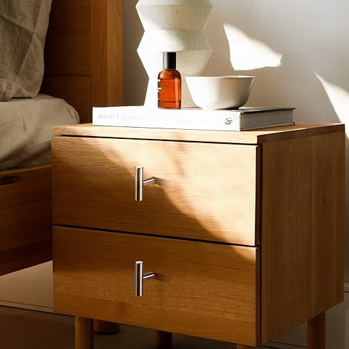 Miniatura 5 de Flexzion Paquete de 25 pomos para gabinetes de cocina, tiradores de barra en T, tiradores de cajón de 2 pulgadas de un solo agujero, acero