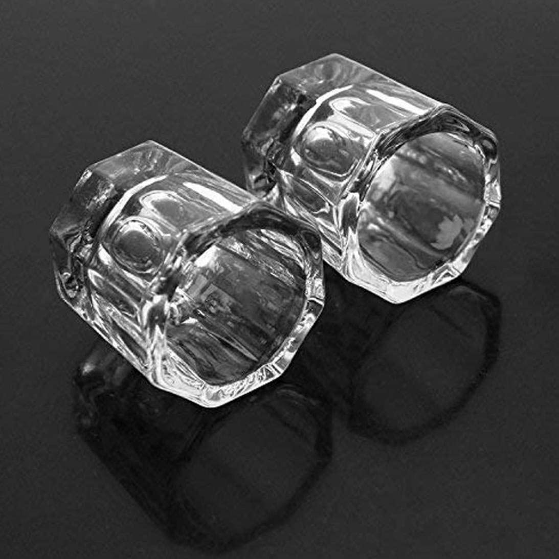 2 pezzi bicchieri per liquidi acrilici per unghie piatto per polvere bicchieri di di ricambio strumenti per vetreria lucidante (ottagonale) piatto per polvere dappen bicchieri di d