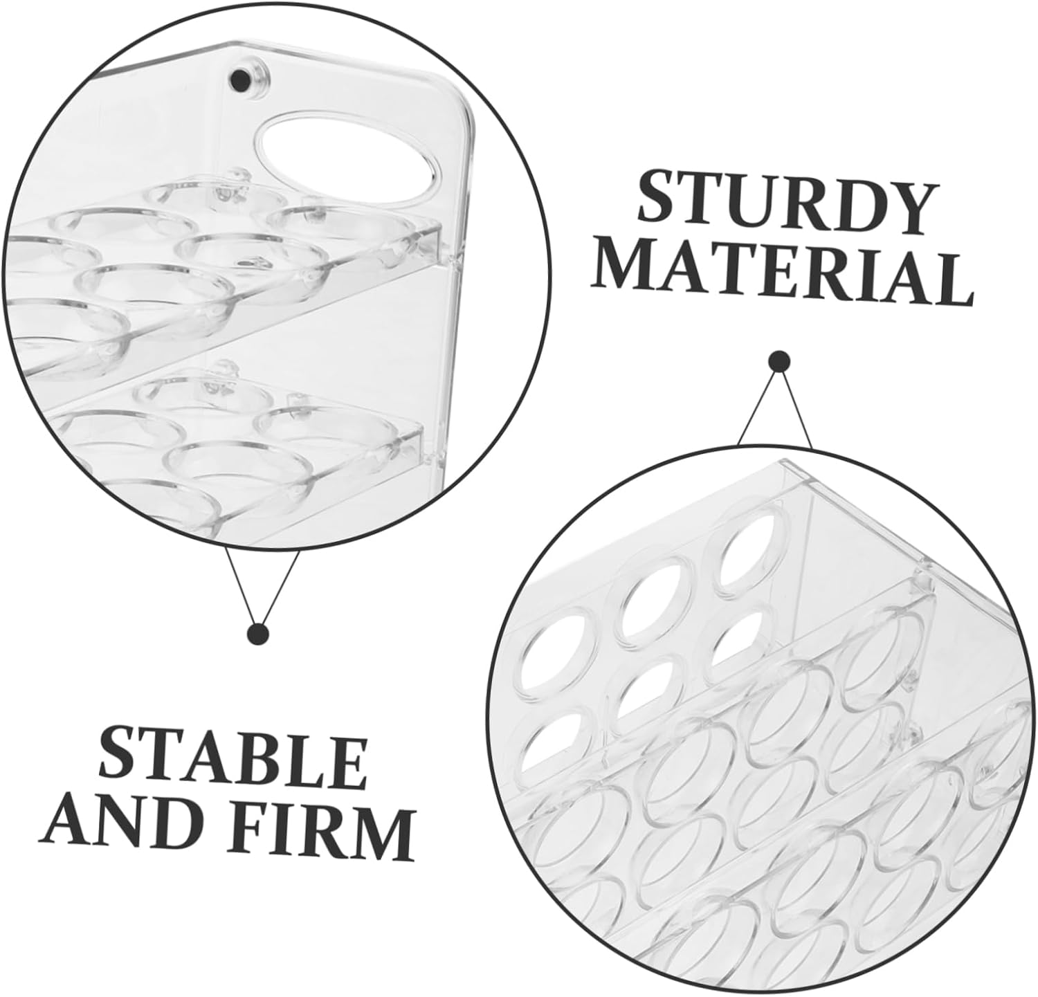 Refrigerator Side Door Egg Storage Container Transparent Egg Holder for Kitchen Pet Egg Box with Grooves Design for Freshness for Home and Restaurant