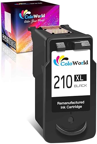 Miniatura 1 de ColoWorld Cartucho de tinta negra remanufacturado PG-210XL para Canon 210XL utilizado para Canon Pixma MX410 MX330 MP495 MP499 MX340 MP280 MP240