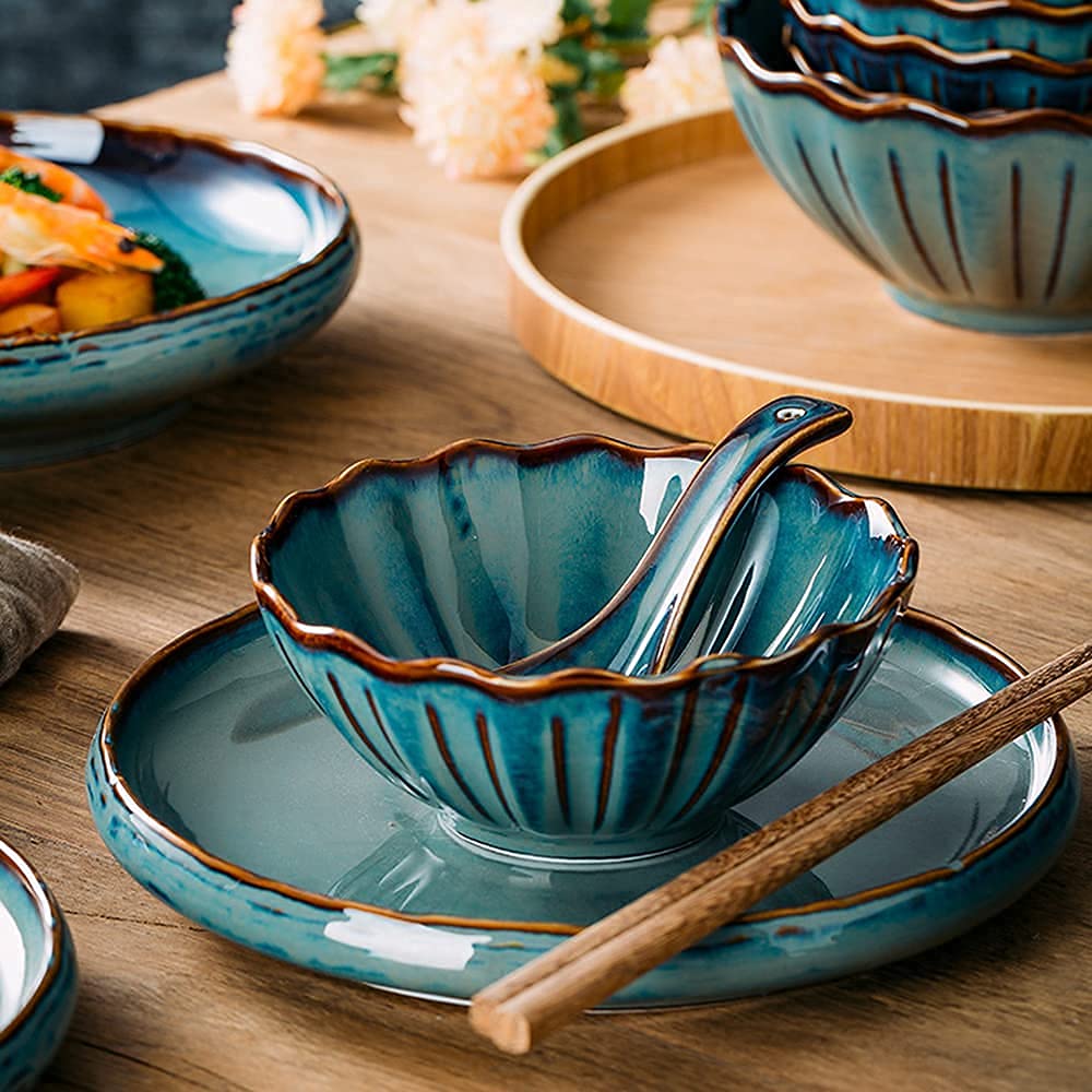 Amazon.com: Classic Porcelain Dinnerware Set， Luxury Reactive