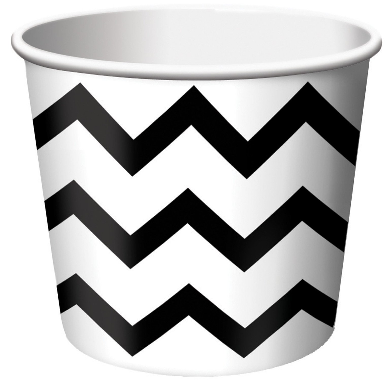 Creative Converting Chevron Patterned Treat Cups, One Size, Black/White