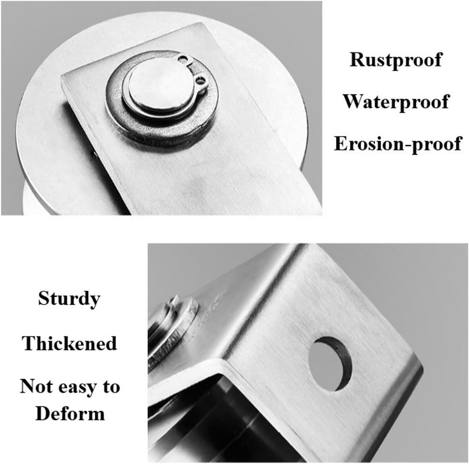 Lot de 4 poulies de roue à rainure en U en acier inoxydable 201 pour portails coulissants et applications de roulement à pression