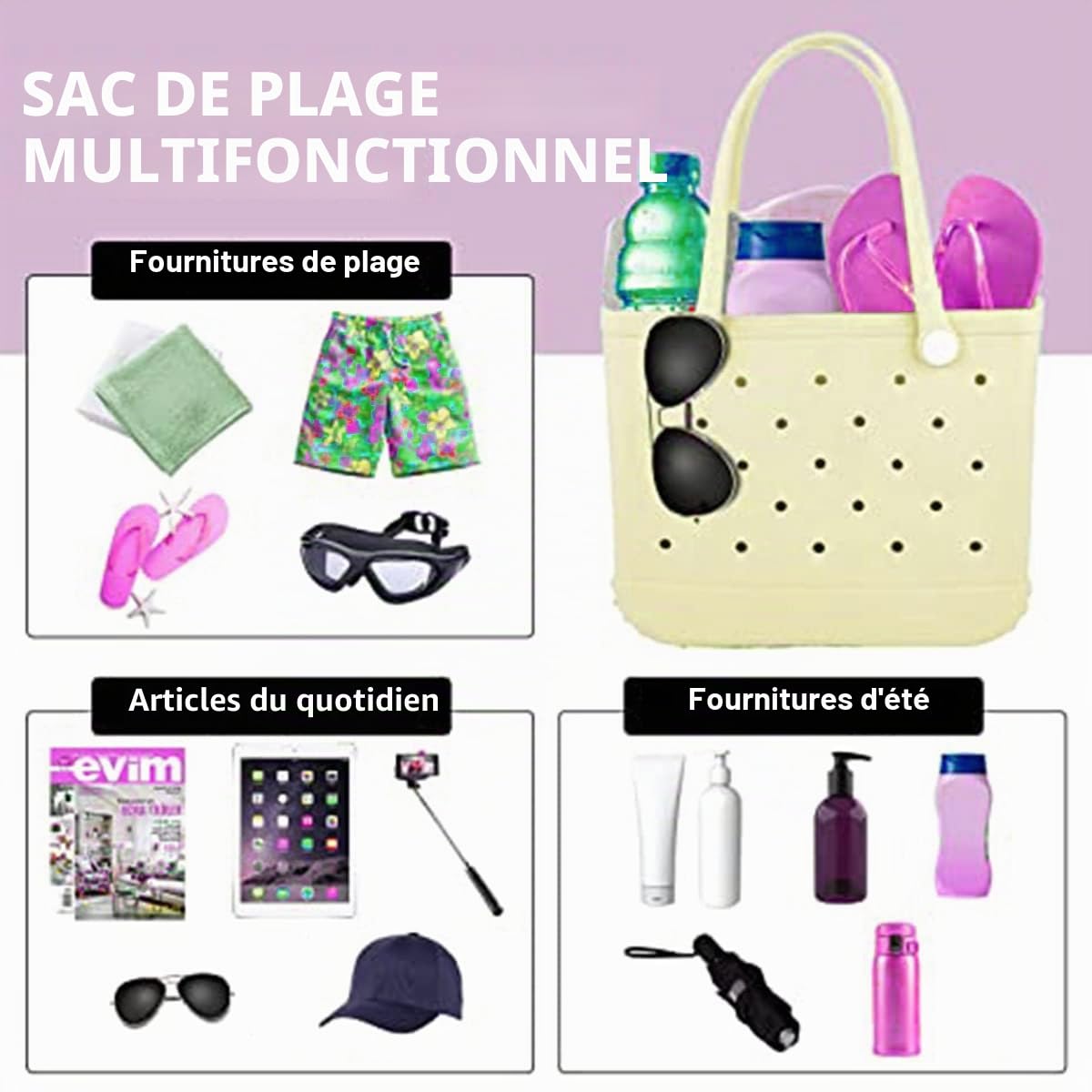 Sac de Plage en Caoutchouc Surdimensionné ExtéRieur, Sac Fourre-Tout Surdimensionné EVA Sacs de Voyage, RéSistant Au Sable, ImperméAble, Lavables pour Salle de Sport, Plage, Voyage(Color:léopard)