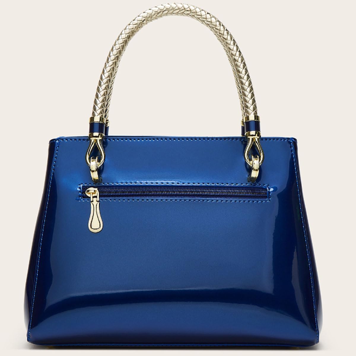 XingChen Glossy Women Handbag Shiny Patent Leather Top-Handle Bag Medium Shoulder Bag Tote Evening Purse Party Satchel