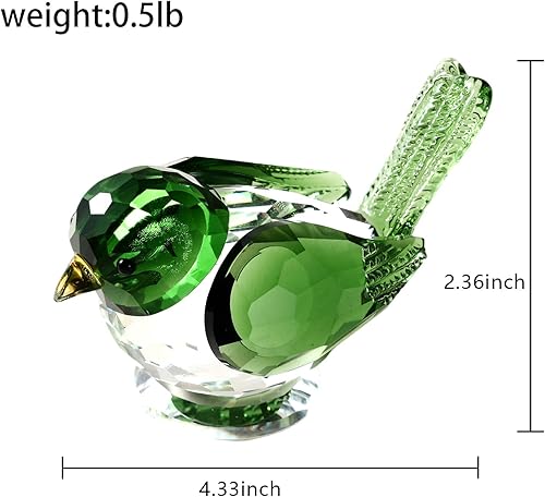 Miniatura 2 de Figuras de pájaro de cristal, adorno de pájaro de cristal, estatua de animales de cristal, figuras coleccionables, decoración de escritorio, regalo