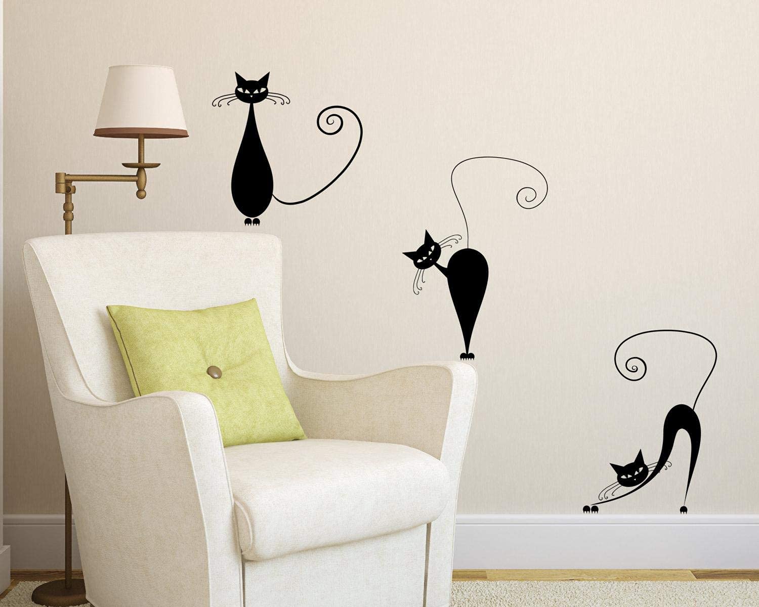 3 Lazy Cats Design Wall Sticker, Wall Arts Home Décor Wall Decals, 80x100 cm by Spoil Your Wall