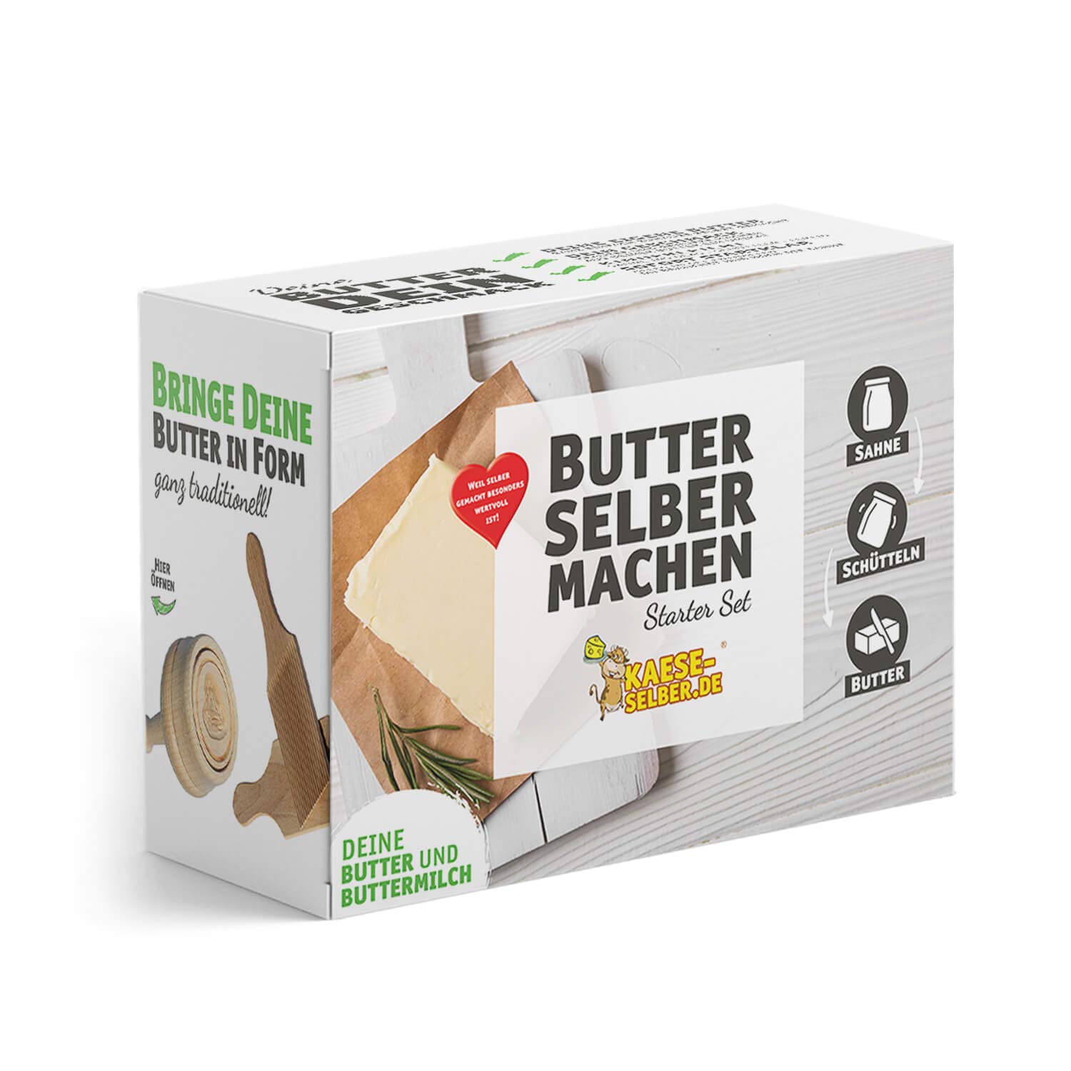 Butter und Buttermilch selber Machen - Set (Schritt für Schritt Anleitung)
