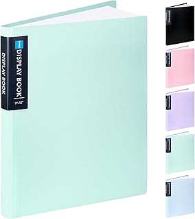 Sooez Art Portfolio 9"x12", 40 Pockets Large Folder Display 80 Pages, Heavy Duty with Clear Sheet Protectors, Presentation Book for Artwork Document Organizer Binder