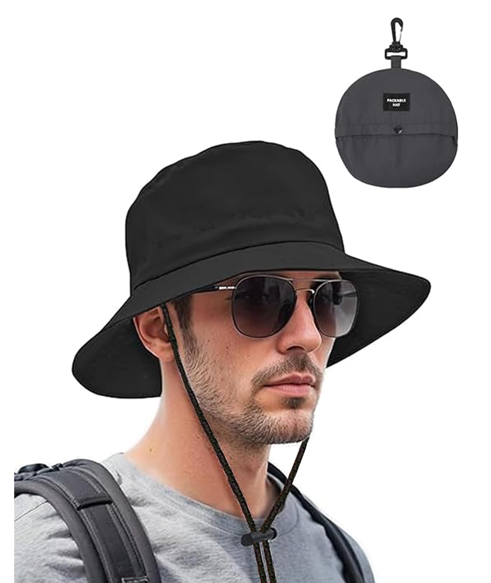 Rain Cap for Men, Bucket Hat for Men Foldable Sun Hat for Men/Women Men Women Outdoor Bucket Hat Fishing Hat with Adjustable String Rain Caps-image-49