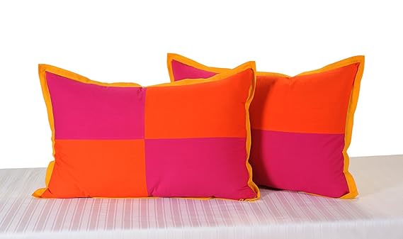 Swayam 200 TC Pillow Cover Set 2 | Digitally Printed, Floral Print, Soft Feel Cushion Cover | Skin Friendly Cushion Cover Size -71 cm x 45 cm - Orange