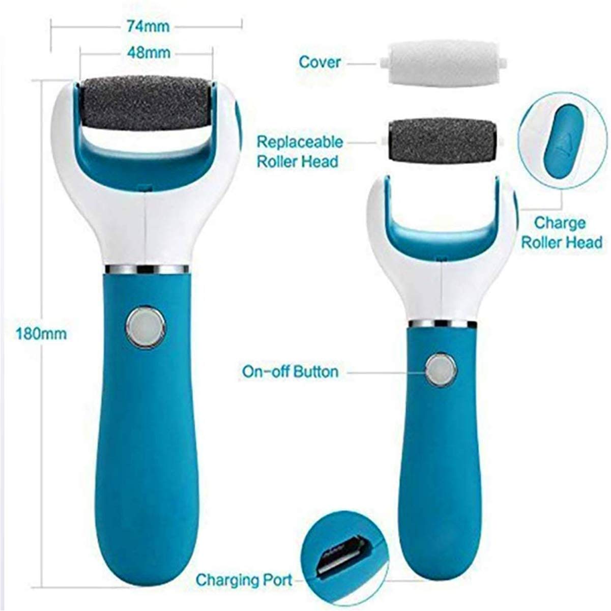 MIAOZHANG Raspa Piedi Professionale Elettrica Pedicure Elettrico Attrezzi per Pedicure Ricaricabile Cura dei Piedi per Eliminare Duroni Calli Pelle Morta Cornea,B