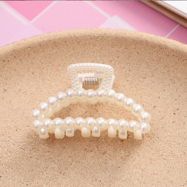 Pinza grande blanca para cabello grueso miniatura 1
