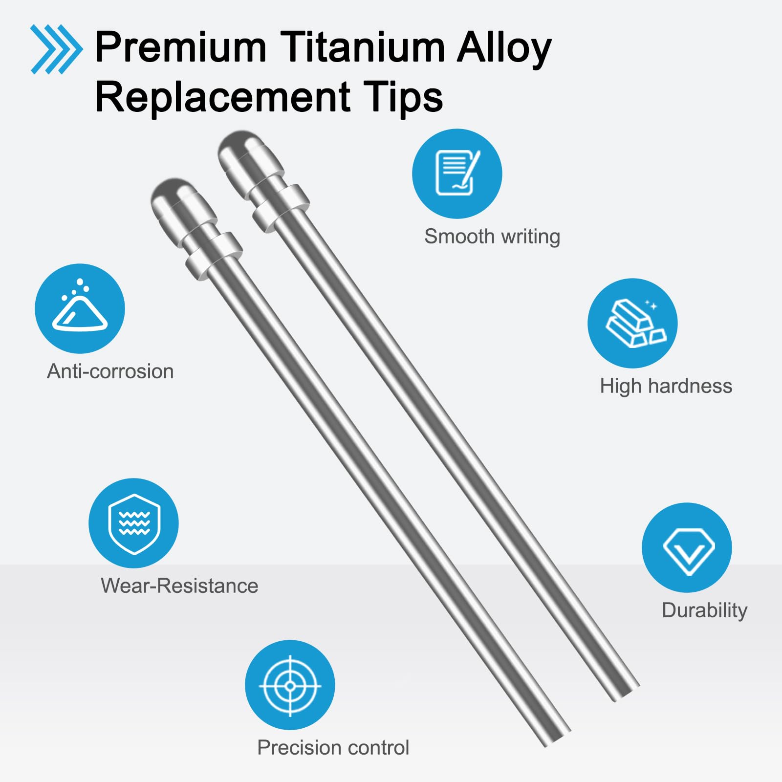 Paiholy No Wear Out Titanium Alloy Replacement Marker Tips for Remarkable 2, Smooth Precise Remarkable 2 Pen Tips with Installation Tool, Universal Fit BOOX Pen,iReader,Lamy AL-Star Digital Pen,2 Pcs