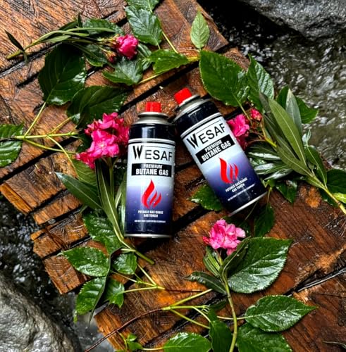 Image of Wesaf Butane Gas 225g (Pack of 4) | Camping Gas Cylinder | Portable High-Pressure Butane Can Liquefied Gas Canister Ideal for Refilling Lighters, Small Stoves, Flame Torches and Welding Equipment