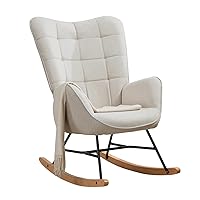 MEUBLE COSY Sedia a Dondolo Poltrona Imbottita Relax con Braccioli Schienale Alto