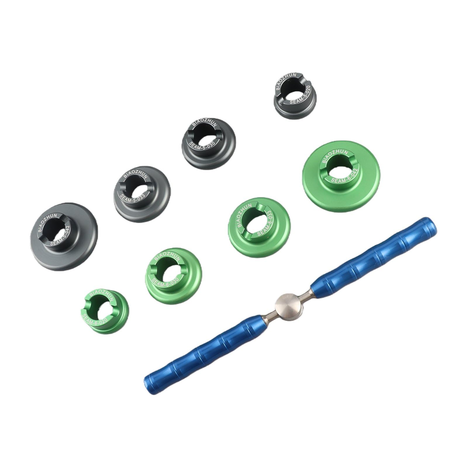 Abrelatas profesional para la parte posterior de relojes, herramienta de reparación de relojes con 8 matrices intercambiables, mango antideslizante para el cambio de pilas,