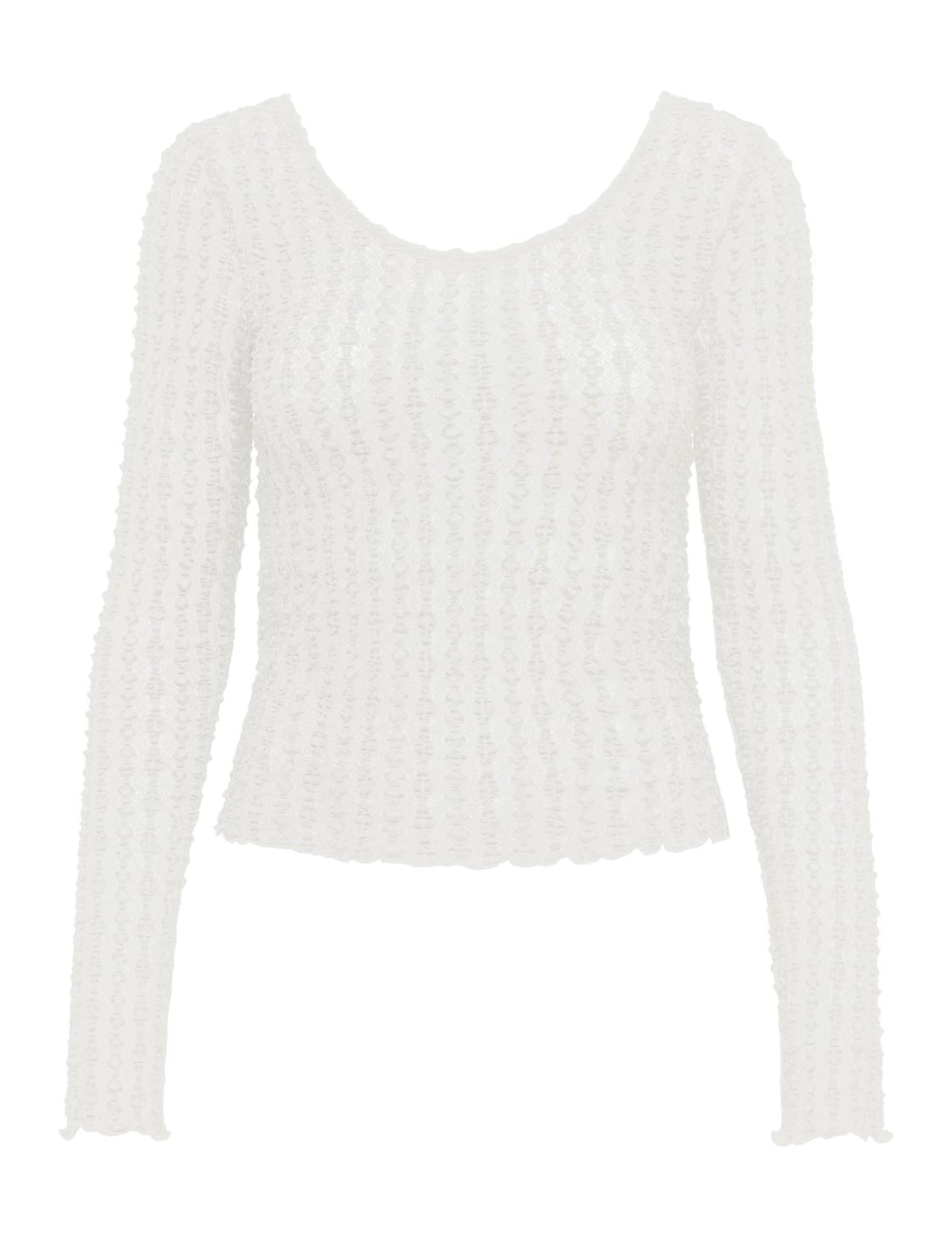 ONLY Onltwinky L/S Lace Top JRS, Cloud Dancer, Large