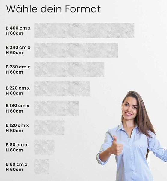 MyMaxxi, Self-adhesive kitchen back wall film without drilling, concrete in marble look white 60 cm high, adhesive film wall sticker wall picture kitchen, wall decoration, wall cement surface - 5