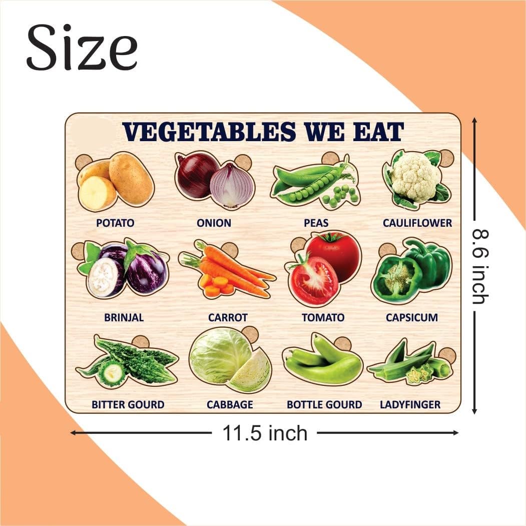 CARTZILLA Wooden Vegetable Cutting Toy Set for Kids | Pretend Play Kitchen Toys with Knife & Chopping Board | Montessori Educational Toy for Toddlers & Preschool Boys & Girls (Multicolor) 3