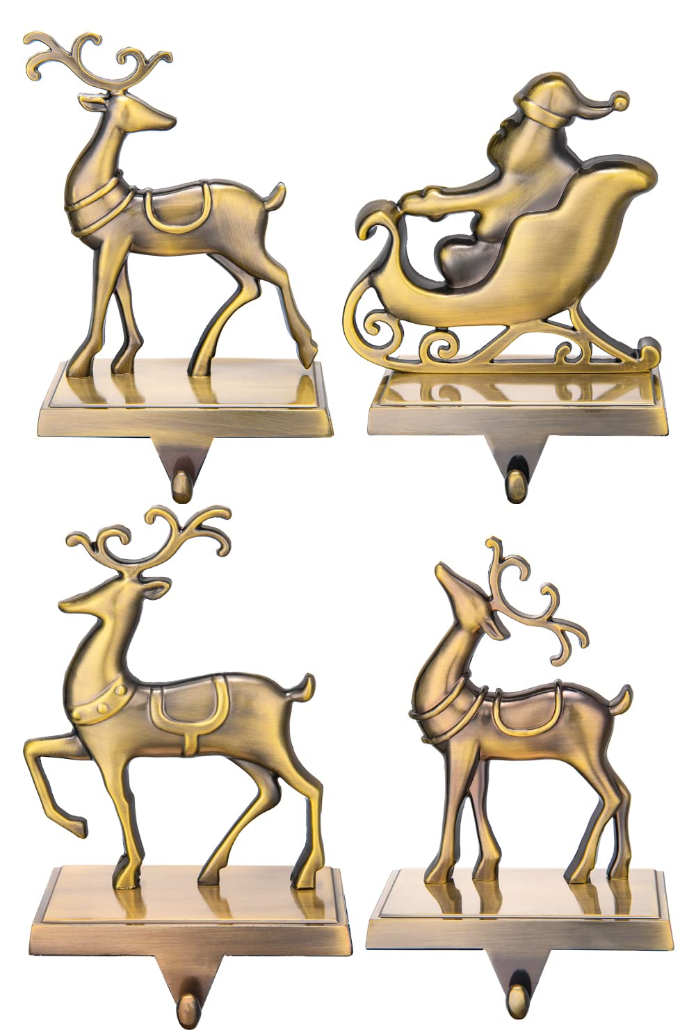 Reinddeer Christmas Stocking Hangers for Mantel Christmas Stocking