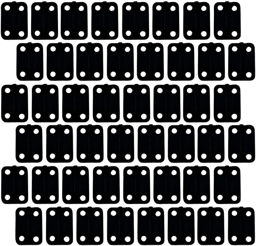 QCAA Solid Brass 180 Degree Mini Hinges, Jewery Box, Cabinet Butt Hinge, 22mm x 14mm(0.86" x 0.55"), Matte Black, Made in Taiwan, 24 Pair