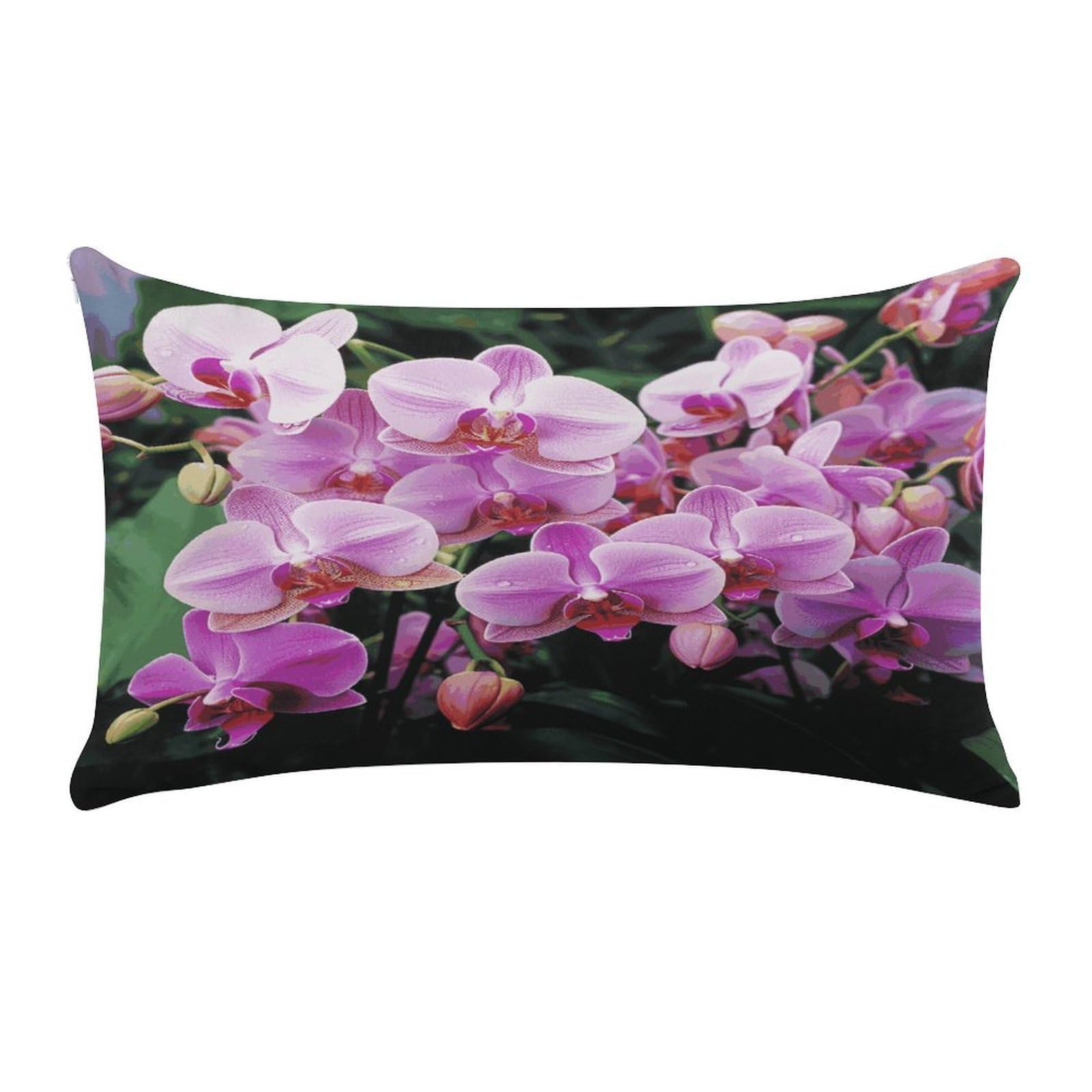 Orchids Pillow Cover Super Soft Pillowcase Luxury Cozy Fuzzy Velvet Pillow Shams Breathable Standard Pillow Cases with Zipper Wrinkle-Free Pillow Cover 12 "×20 "