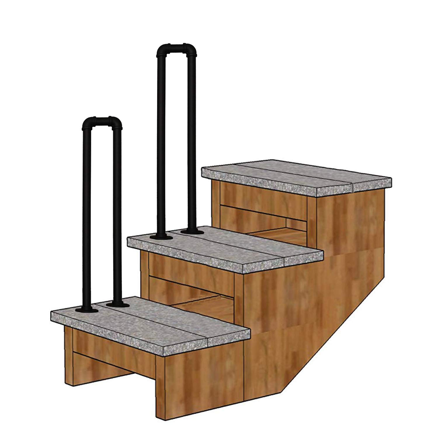 Rambarde en U noir mat pour sublimer l'escalier d'un loft industriel