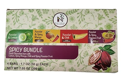 PAQUETE PICANTE NATURAL ECUADOR XOCOLAT (4 artículos) Limón, Mango Picante, Chile, Maracuyá Picante