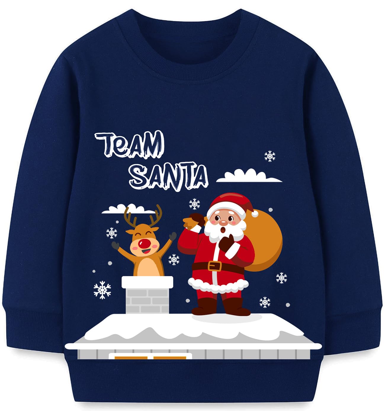 Mrocioa Toddler Boy Girls Sweatshirt Ugly Christmas Sweater Reindeer Shirt Kids Xmas Pullover Sweater Tops 2-7T