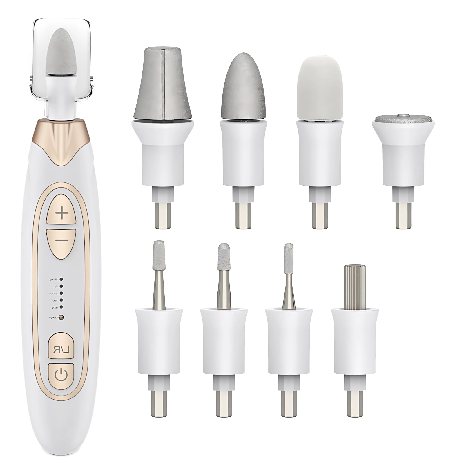 Kit trapano elettrico senza fili, ricaricabile E-File per unghie spesse, kit portatile per manicure e pedicure con 8 punte da trapano per casa e viaggio