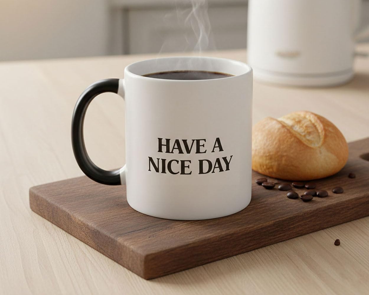 DS. DISTINCTIVE STYLE Middle Finger Have A Nice Day Color Changing Coffee Mug Funny Heat Changing Mug for Adults 11 oz Ceramic image 4