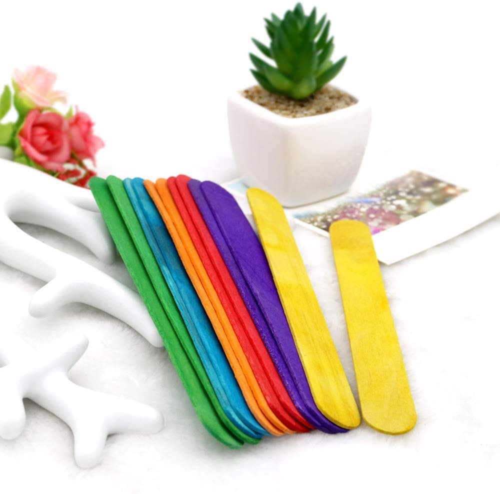 ProLeo Pack of 100 Colourful Wooden Sticks 15 x 2 cm Wooden Sticks for Homemade Crafts Designs - Image 3