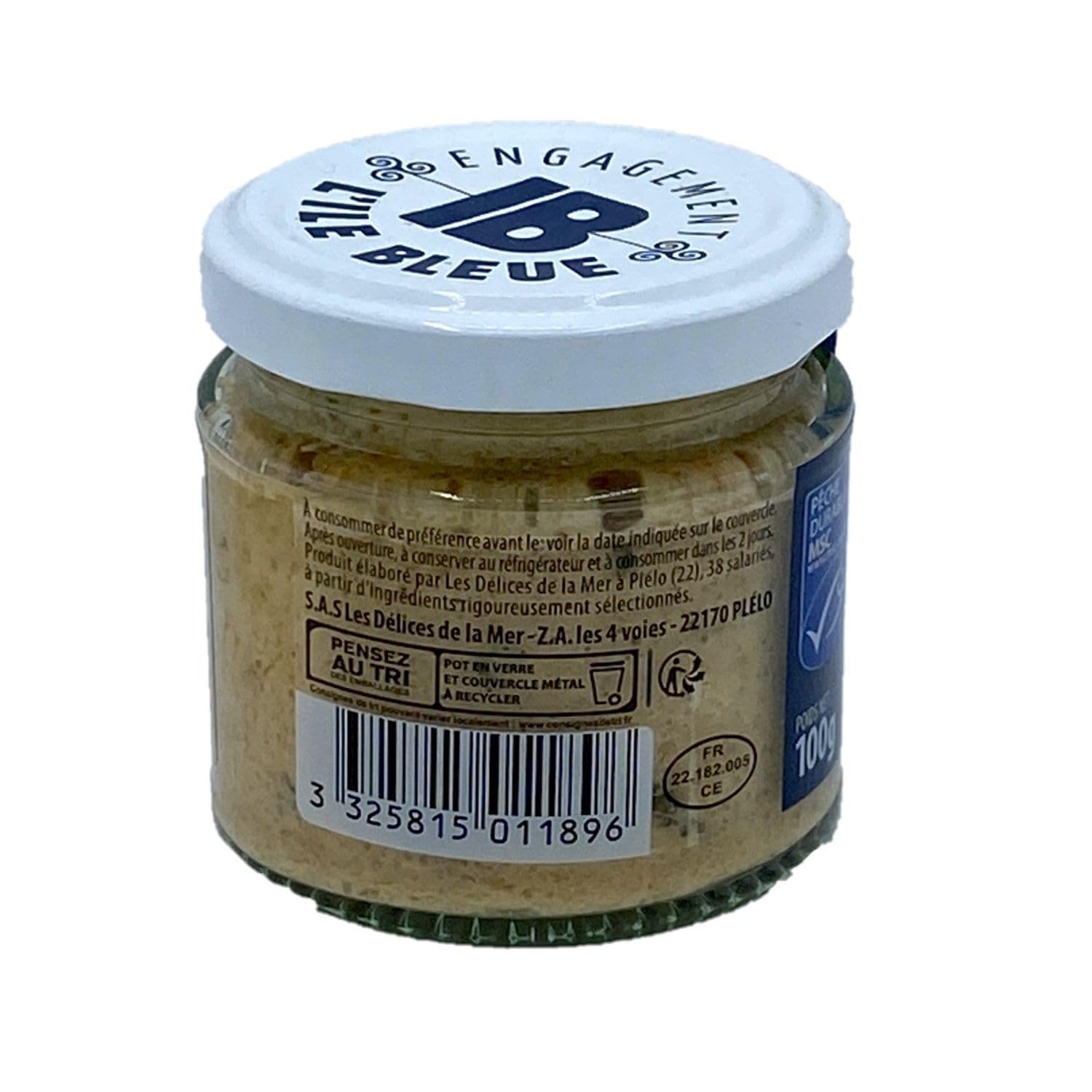 Lot 3x Rillettes de saumon rose du Pacifique MSC au citron & estragon - Pot 100g