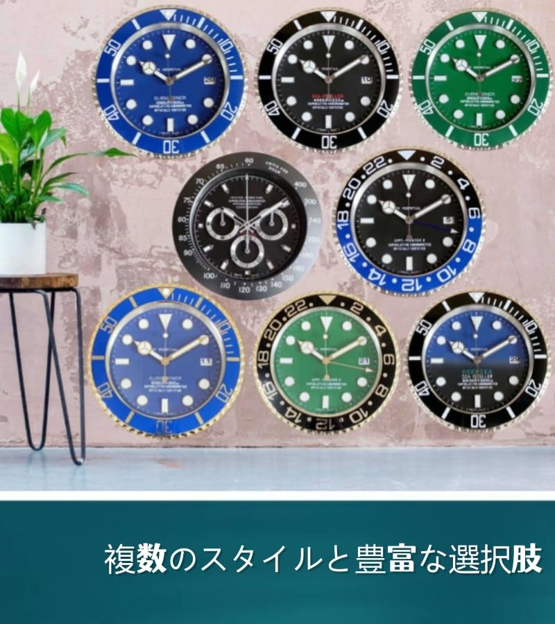 Amazon.co.jp: シルバーロレックス壁掛け時計デイトナの装飾的な金属と