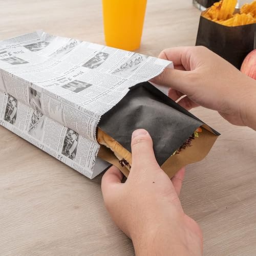 Vista 350 de Restaurantware Bag Tek - Bolsas de almuerzo desechables de 2 libras, 100 bolsas resistentes para llevar, parte inferior plana, ideal para Blanco