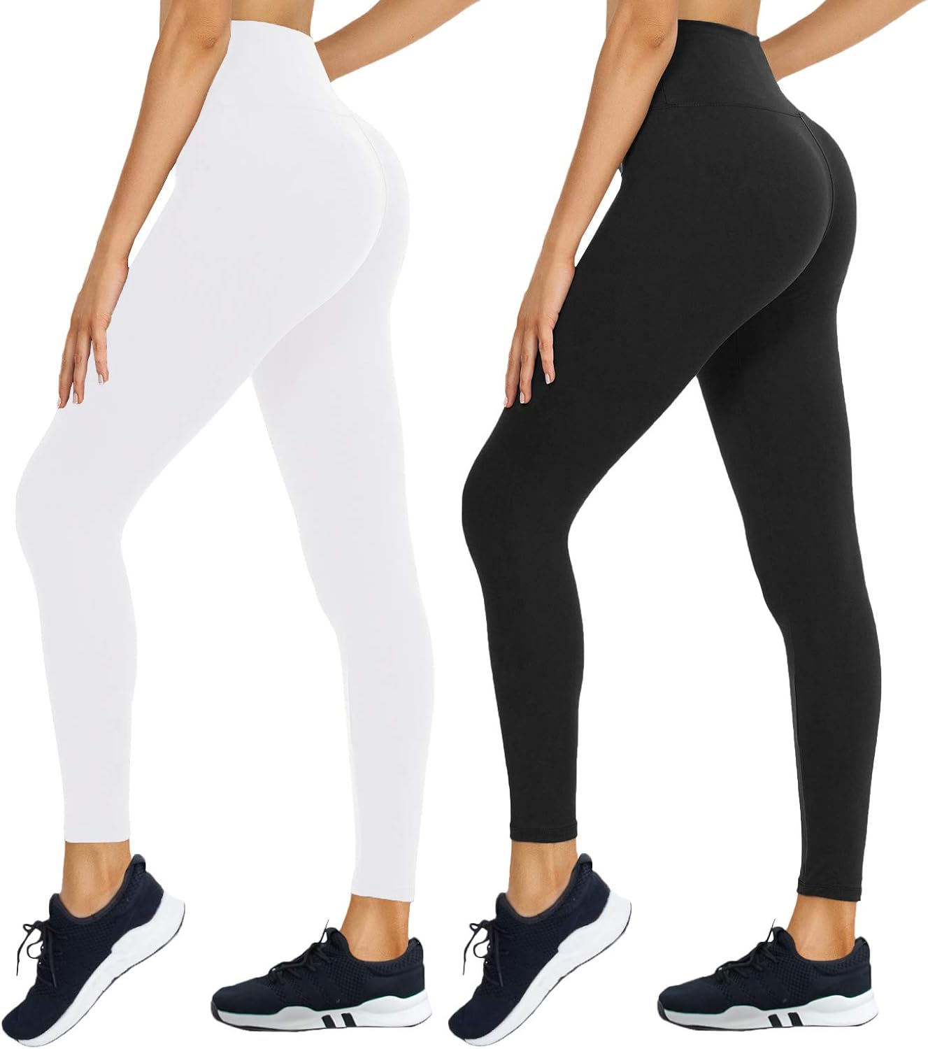 TNNZEET 2 Pack Leggings for Women - Buttery Soft High Waisted Workout Running Yoga Pants