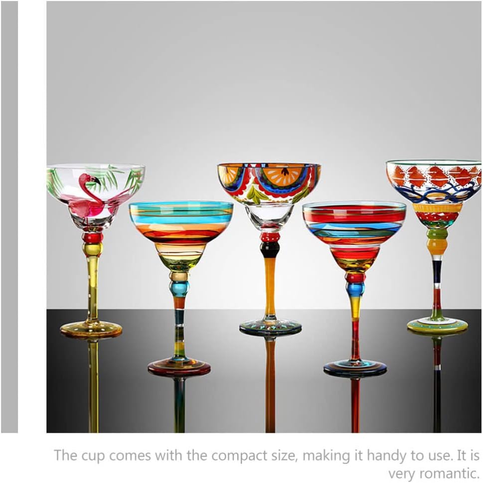 Glass Cocktail Glasses Flamingo Glasses Set of 2, Coupe, Coupe Glasses for Cocktails for Home, Bar, Restaurants and Parties Margarita Cocktail Glasses