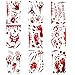 9 Hojas Halloween con sangre pegatinas de ventana autoadhesivo Set para la decoración de la pared, fantasmagórica Huella Etiqueta auto adhesivo para el horror de puerta francesa baño deco del partido