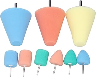 Sponge Buffing Cone, 9Pcs Polishing Cone Metal Polish Sponge Reusable Polishing Cone Pads Buffing Ball for, Buffers & Polishing Machine Pads