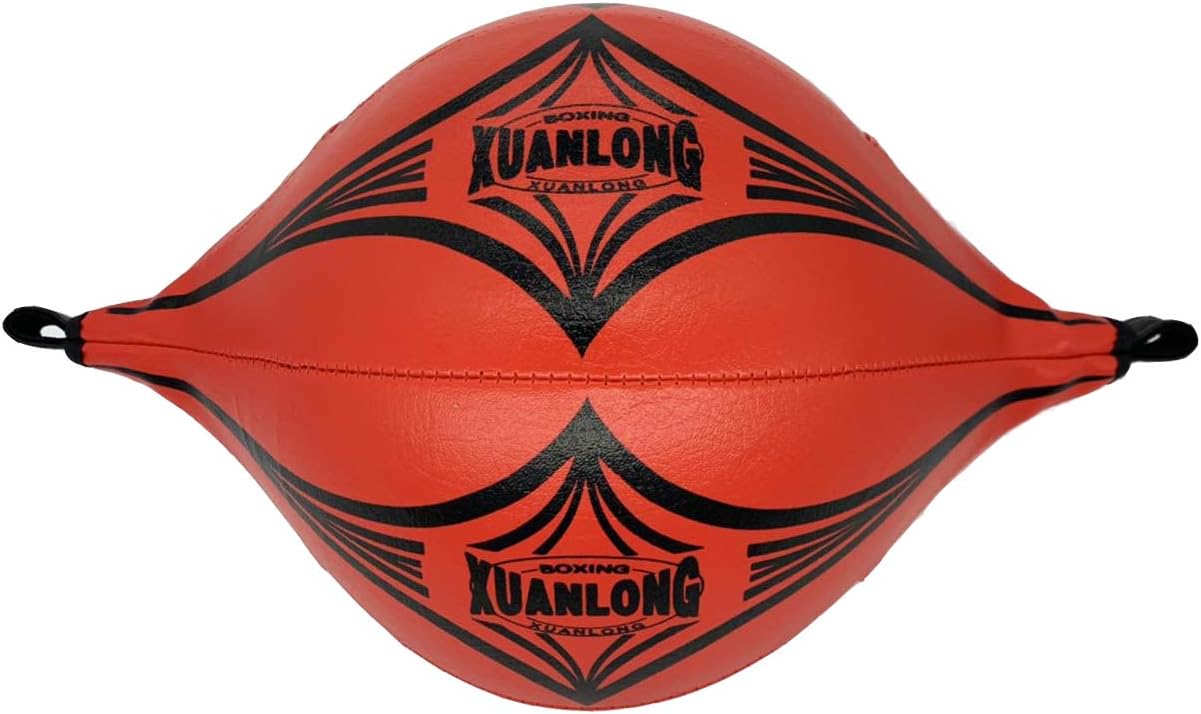 XUANLONG Double end Bag Boxing Speed Dodge Ball PU Leather Boxing Ball MMA Sports Punch Bag Workout Home Gym Exercise Agility Training Decompression Vent with Ceiling Rope and Pump(Upgraded)