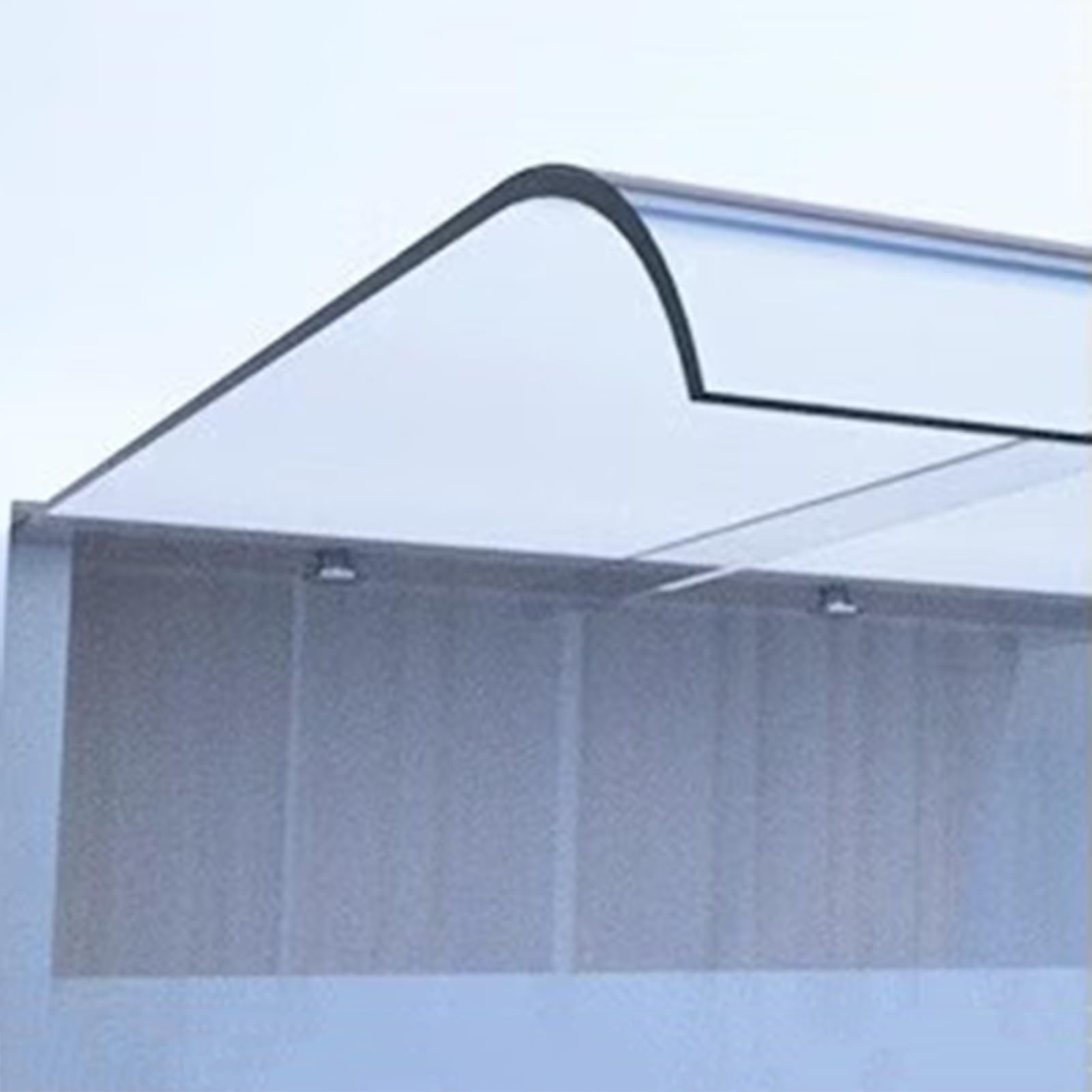 Pensilina In Policarbonato Trasparente 50x90 Cm | Tettoia Per Porta O Finestra, Montaggio Sotto Grondaia, Anti-Pioggia E UV - 12