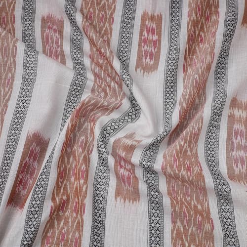 Image of Premium Sambalpuri Ikat Weave Pure Handloom Cotton Shirt Fabric - Authentic Odisha Traditional Tie-Dye Craft, Soft & Breathable Natural Cotton Material for Custom Tailoring, Casual & Formal Wear